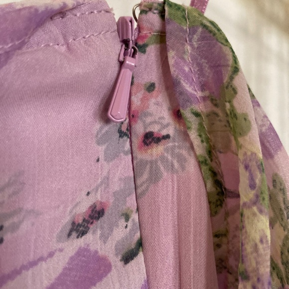 Strapless lavender floral print jumpsuit sz 10 - Picture 5 of 9
